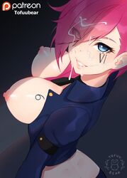 1girls big_breasts blue_eyes breasts cum female female_focus female_only large_breasts league_of_legends looking_at_viewer looking_back looking_pleasured officer_vi pink_hair smirking tofuubear topless vi rating:Explicit score:165 user:ugaugaugau12e