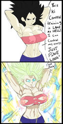 1girls armpits arms_behind_head arms_up biceps big_breasts black_hair blonde_hair breast_enlargement breast_expansion breast_inflation breasts busty caulifla dragon_ball dragon_ball_super female female_focus female_saiyan green_eyes hourglass_figure large_breasts light-skinned_female light_skin muscular muscular_female navel overflow pseudocel saiyan sex short_hair shounen_jump spiky_hair super_saiyan super_saiyan_2 thick_thighs tube_top tubetop universe_6/universe_7 universe_6_saiyan/universe_7_saiyan wardrobe_malfunction wide_hips rating:Explicit score:150 user:hh3398