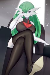 1girls anthro big_breasts female gardevoir green_eyes green_hair green_skin high_heel_boots large_breasts long_hair looking_back nintendo pokémon_(species) pokemon pokemon_rse sana!rpg solo thighs white_skin rating:Questionable score:156 user:Ugabuga