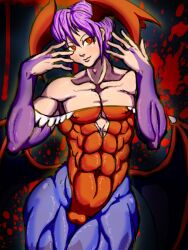  capcom demon_girl flat_chest gotobeido lilith_aensland muscle succubus vampire_(game)  rating:questionable score: user:bot