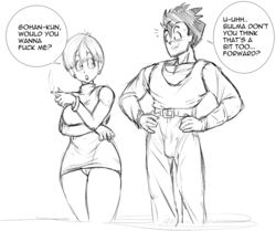 1boy 1boy1girl 1girls aqua_eyes aqua_hair ass big_ass big_breasts black_eyes black_hair bulge bulma_briefs cheating cheating_wife dragon_ball dragon_ball_z dress guillion_(toshkarts) huge_breasts milf older_female pussy school_uniform short_hair son_gohan tagme thick_thighs thighs voluptuous younger_male rating:Explicit score:99 user:Bruh_just_work_already