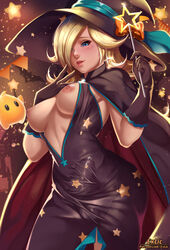 1futa 1other ambiguous_gender areolae big_breasts black_dress black_gloves blonde_hair blue_eyes blush bow breasts bulge center_opening cowboy_shot cum cum_in_clothes cum_through_clothes dickgirl dress ejaculation_under_clothes erection erection_under_clothes exlic futa_focus futanari gloves hair_over_one_eye halloween halloween_costume hat hat_bow highres holding holding_wand large_breasts lips long_hair looking_at_viewer luma mario_(series) medium_breasts nintendo nipple_slip nipples parted_lips patreon_username penis penis_under_clothes princess_rosalina side_slit solo_focus standing star star_(symbol) star_wand super_mario_galaxy taut_clothes wand witch_costume witch_hat rating:Explicit score:159 user:justausername