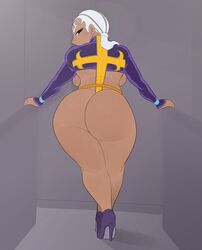 1girls ass big_ass brown_skin dark-skinned_female dark_skin dat_ass detnox enrico_pucci female female_only jojo's_bizarre_adventure looking_back pose rule_63 shounen_jump silver_hair solo stone_ocean thick_ass white_hair rating:Explicit score:261 user:Khalil