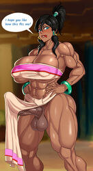 1futa abs avatar_the_last_airbender bottomless_loincloth breasts chel clothing cosplay dark-skinned_futanari dark_skin erect_nipples erect_nipples_under_clothes erection erection_under_clothes erection_under_loincloth futa_only futanari gigantic_breasts huge_breasts korra large_breasts loincloth loincloth_lift muscles muscular muscular_futanari nipple_bulge penis penis_bulge penis_under_clothes penis_under_loincloth saxwakuy smooth_skin solo solo_futa speech_bubble testicles testicles_under_clothes text the_legend_of_korra the_road_to_el_dorado thick_thighs what wide_hips rating:Explicit score:434 user:justausername