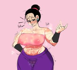 1girls abs aroused big_breasts black_hair caulifla_(cosplay) chichi cosplay curvy dragon_ball dragon_ball_super dragon_ball_z edit embo female_focus female_only milf muscular_female sweat sweating tied_hair wet_pussy rating:Explicit score:253 user:glitere12