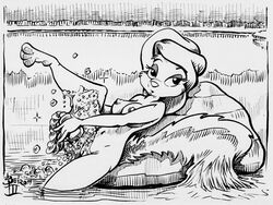 animaniacs anthro beiro breasts comic crosshatching female female_only fur furry lying minerva_mink mink monochrome nipples nude on_back side_view solo tagme vulva washing water rating:Explicit score:10 user:bot