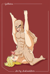 1boy 1girls acelewdarts android_18 big_penis blonde_hair dragon_ball dragon_ball_z earrings husband_and_wife krillin kuririn licking licking_penis rating:Explicit score:37 user:VoyeurX