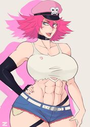 1girls abs blue_eyes capcom female_focus female_only fighter final_fight muscular_female pink_hair poison_(final_fight) simple_background solo street_fighter street_fighter_v zpark rating:Safe score:147 user:Vincentolog