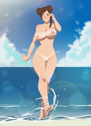 1girls areolae beach big_breasts blush boruto:_naruto_next_generations braid braided_ponytail breasts brown_eyes brown_hair cleavage curvy double_bun edit feet female female_only large_breasts lexus_(artist) long_hair looking_at_viewer naked naruto naruto:_the_last naruto_(series) nipples nude nude_beach ocean one_eye_closed princess_paizuri pussy sand shaved_pussy smile soles solo sun sunlight tanline tenten thick_thighs third-party_edit tied_hair toes vagina walking water wet_body wide_hips rating:Explicit score:244 user:UnrealHarbor