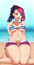 1boy 1boy1girl 1girls abs beach big_breasts bikini blue_eyes breasts clothed clothed_female clothed_female_nude_male cum cum_on_abs cum_on_body cum_on_upper_body disgusted english english_text faceless_male female female_focus fiora_laurent fully_clothed league_of_legends looking_at_viewer male medium_hair melkcoffee muscular_female navel nipple_bulge o-ring o-ring_bikini outercourse penis photo ponytail pool_party_fiora pool_party_series pov pov_male straight swimsuit text thick_thighs thigh_sex two_tone_hair rating:Explicit score:133 user:ScipioMaior