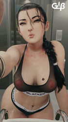 1girls 3d absurd_res after_shower areolae ass barefoot black_hair black_panties black_underwear blacked blacked_clothing blender blush braided_hair branding_mark breasts brown_eyes brown_hair cleavage cleavage_tattoo clothing dead_or_alive female female_only generalbutch hair_between_eyes hi_res high_resolution huge_ass kissy_face large_breasts legs legs_up lip_gloss long_hair looking_at_viewer medium_breasts mole momiji_(ninja_gaiden) navel_piercing ninja_gaiden nipples nipples_visible_through_clothing pantsu parted_lips pink_lips pink_lipstick ponytail pose qos queen_of_spades queen_of_spades_symbol see-through see-through_clothing selfie single_braid sink solo spade_tattoo sport_bra sports_bra tattoo thick_thighs thighs thong tied_hair underwear very_high_resolution wet wet_clothes wet_hair wet_skin wide_hips rating:Questionable score:764 user:TwinkieLord