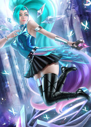 ally_loren aqua_eyes aqua_hair clothed high_heels k/da_all_out_seraphine k/da_all_out_series k/da_series league_of_legends looking_back seraphine_(league_of_legends) small_breasts wedge_(footwear) wedge_boots wedge_heels rating:Explicit score:88 user:Aph