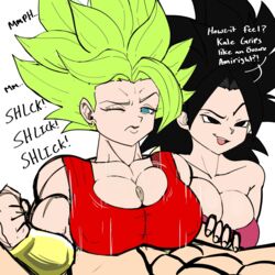 1boy 2girls alternate_breast_size big_breasts breasts caulifla dragon_ball dragon_ball_super edit english_text female green_hair kale kale_(berserker) large_breasts legendary_super_saiyan light-skinned_female light_skin male multiple_girls muscular naughty_face nipples paizuri pseudocel saiyan seductive sex short_hair smile spiky_hair straight super_saiyan super_saiyan_2 text universe_6/universe_7 universe_6_saiyan/universe_7_saiyan rating:Explicit score:142 user:Mario2499