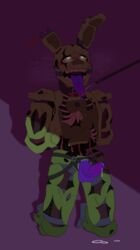 1boy animatronic bad_dragon blush boner collar color cum cum_drip erect_penis five_nights_at_freddy's fnaf front_view glowing_eyes green_body leash leash_and_collar male male_only mascot panting presenting rabbit ribcage robot shaded solo solo_male springtrap springtrap_(fnaf) strap-on submissive submissive_male tongue tongue_out wire rating:Explicit score:26 user:fernsproutxx