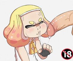 1boy after_deepthroat angry_face big_penis cheek_bulge cum cum_in_mouth cum_out_nose cum_swallow edit female light-skinned_male light_skin nintendo nuranura-san oral oral_sex pearl_(splatoon) questionable_consent splatoon straight rating:Explicit score:93 user:fewlewds