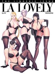 4girls bedroom_eyes bending_over big_breasts black_bra black_gloves black_hair black_lingerie black_panties black_stockings black_thong blonde_hair bra breasts cammy_white capcom choker chun-li cleavage crossover dead_or_alive deep_cleavage elbow_gloves female female_focus female_only fit fit_female freeglass full_cleavage gloves hand_on_ass hand_on_hip headwear high_heels hourglass_figure huge_breasts isabella_valentine large_breasts legwear lingerie lipstick long_hair looking_at_viewer namco nyotengu panties pose posing purple_hair seductive shiny shiny_hair shiny_skin short_hair smile smiling smiling_at_viewer soul_calibur spread_legs standing stockings street_fighter tecmo text thong white_background rating:Explicit score:323 user:datboiswrongacount