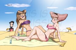 2girls anthro areola_slip azrael beach bear bikini blush brown_hair canine cleavage clothes day disney dog duo_focus female fur furry goof_troop hair hoop_earrings male mammal max_goof milf multiple_females niicko outdoors peg_pete rebecca_cunningham reclining sand sitting sky tagme talespin umbrella yuri rating:Explicit score:31 user:bot