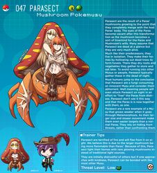 english_text highres kinkymation mushroom mushroom_humanoid nintendo page_47 page_number parasect parasite pokémon_(species) pokemon pokemon-girl_encyclopedia pokemorph pokemusu profile text text_box rating:Questionable score:84 user:!nner$elf89