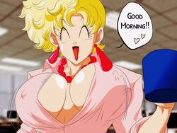 1girls aged_down big_breasts blonde blonde_hair breasts business_suit cleavage dragon_ball dragon_ball_z earrings female female_only huge_breasts large_breasts looking_at_viewer nala1588 necklace nipple_bulge nipples panchy panchy_(dragon_ball) panchy_briefs shounen_jump solo solo_female rating:Explicit score:100 user:Dragonballgt9999