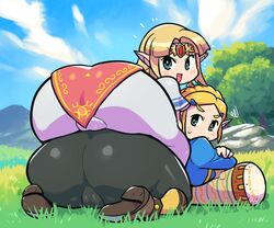 2girls a_link_between_worlds ass ass_in_dress ass_stack big_ass big_butt breath_of_the_wild butt crap-man female female_only huge_ass huge_butt looking_at_viewer looking_back nintendo princess_zelda stacked the_legend_of_zelda thick_thighs wariza wide_hips zelda_(a_link_between_worlds) zelda_(breath_of_the_wild) rating:Questionable score:217 user:justausername