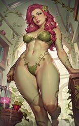  ai ai_generated dc_comics gotham_city_sirens green_skin poison_ivy red_hair shpauz stable_diffusion  rating:questionable score: user:bot