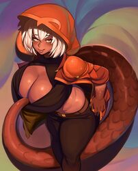 1girls breasts cleavage dragon_girl female female_only huge_breasts kevbot looking_at_viewer solo rating:Questionable score:132 user:justausername