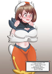 1girls assimilation bare_midriff breasts brown_hair cinderace_(cosplay) corruption cosplay english_text female female_only femsub gloria_(pokemon) gloves hat hypnosis large_breasts maledom midriff mind_control pokemon pokemon_(cosplay) pokemon_ss pokephilia rape skye_borough solo text rating:Explicit score:151 user:kris923