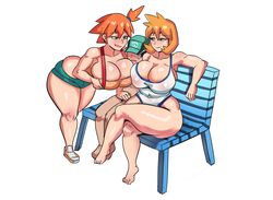 1boy 2girls alternate_breast_size big_breasts blush breasts faceless_male female gym_leader hat huge_breasts huge_thighs kasumi_(pokemon) male minishorts misty_(pokemon) misty_(pokemon_hgss) multiple_girls nintendo orange_hair pokemon pokemon_hgss pokemon_rgby short_hair shorts swimsuit voluptuous wide_hips ytrall rating:Questionable score:126 user:Bikuta69