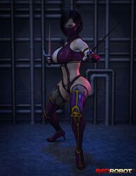 1girls 3d 3d_(artwork) big_breasts black_hair breasts busty cleavage cleavage_cutout clothed clothes clothing edenian female female_focus female_only fit fully_clothed gloves huge_breasts hybrid kneeling large_breasts leotard long_gloves long_hair mask mileena monster monster_girl mortal_kombat mortal_kombat_(2011) navel netherrealm_studios pink_clothing pose realistic redrobot3d sai_(weapon) signature solo tarkatan thighhighs thin_waist voluptuous wide_hips yellow_eyes rating:Questionable score:41 user:ShadowPain