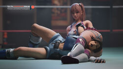 3d abs absurdres asphyxiation ass boots bra breasts brown_hair chokehold choking dead_or_alive dead_or_alive_6 defeated dominated domination female_focus femdom fingerless_gloves gasping gloves grinning hand_on_hip headlock helpless highres honoka_(doa) kazama_asuka laced_boots midriff open_mouth pink_hair short_hair submission submission_hold submissive submissive_female tank_top tekken tekken7wallpapers tekken_7 thick_thighs thigh_strap thigh_straps thighs underwear wrestler wrestling wrestling_outfit wrestling_ring wrestlingryona rating:Questionable score:33 user:PaperNekket03