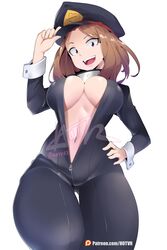 1girls bodysuit breasts camie_utsushimi favorite female female_only hat hero_outfit_(mha) hi_res high_resolution hotvr large_breasts my_hero_academia navel open_clothes peaked_cap shiketsu_high_school_cap solo unzipped watermark wrist_cuffs rating:Questionable score:419 user:TwinkieLord