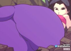 1girls animated ass caulifla clothed diives dragon_ball dragon_ball_super female female_only huge_ass looking_at_viewer looking_back saiyan shounen_jump solo thick_thighs thighs wide_hips rating:Questionable score:190 user:justausername