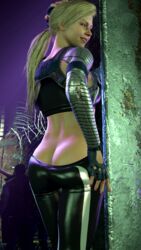 3d 3d_(artwork) ass ass_cleavage athletic athletic_female big_ass blonde_hair butt_crack cassie_cage cleavage corruption enemy_conversion looking_at_viewer metal_arm mooning mortal_kombat mortal_kombat_11 no_panties red_eyes smokescreen117 solo solo_female solo_focus source_filmmaker teasing tight_clothing unseen_male_face rating:Explicit score:120 user:romero1718