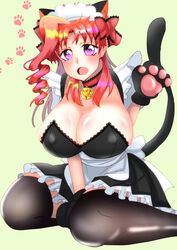 1girls bell bell_collar big_breasts black_legwear cat_ears cat_paws cat_tail catgirl choker cleavage clothed clothing collar female female_only g3mma jojo's_bizarre_adventure maid maid_headdress maid_uniform nekomimi nipples_visible_through_clothing noriaki_kakyoin open_mouth paw_gloves rule_63 sitting solo solo_female stardust_crusaders thighhighs waving rating:Questionable score:51 user:deleted4534