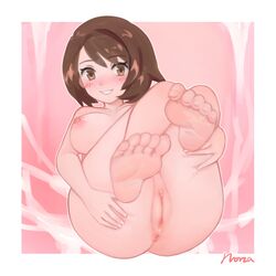 1:1 1girls anus ass big_breasts blush brown_eyes brown_hair feet female female_protagonist gloria_(pokemon) nintendo norza nude nude_female pokemon pokemon_ss presenting presenting_anus presenting_pussy pussy short_hair smile solo thighs rating:Explicit score:280 user:Ugabuga