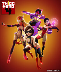 3d 3d_(artwork) 4girls armwear belly_button big_breasts big_hero_6 black_hair blonde_hair breasts brown_hair bust busty cleavage cleavage_cutout clothing costume crisisbeat crossover disney domino_mask elastigirl eyewear female female_only fit fit_female footwear gogo_tomago handwear helen_parr hips honey_lemon huge_breasts large_breasts legs legwear leotard logo long_hair looking_at_viewer lower_body marvel mask masked milf mother parody partially_visible_vulva pixar short_hair smooth_skin stomach superhero superheroine the_incredibles thicc_hero_4 thick_legs thick_thighs thighs upper_body violet_parr voluptuous waist rating:Questionable score:187 user:thebooblover