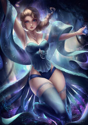 1girls armpit axsens big_breasts blonde_hair blue_eyes blue_nails braided_hair breasts cleavage clothed clothing disney dress elsa_(frozen) frozen_(film) looking_at_viewer magic magic_user magical_girl medium_breasts nail_polish necklace ponytail red_lips snowflake stockings thick_thighs thighs underwear winter rating:Safe score:131 user:Hentai_Bro69