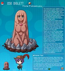 black_eyes brown_body chest_jewel diglett english_text golem heart-shaped_pupils highres humanoid kinkymation mineral_fauna mineral_humanoid nintendo page_50 page_number pokémon_(species) pokedex pokemon pokemon-girl_encyclopedia pokemorph pokemusu profile rock_creature rock_humanoid text text_box rating:Questionable score:121 user:!nner$elf89