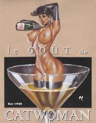 1girls alcohol areolae batman_(series) big_breasts black_hair breasts busty catwoman champagne chris_foulkes dc dc_comics earrings female female_only hourglass_figure large_breasts lipstick makeup nipples nude nude_female nudity pinup pinup_pose pose posing pouring_on_self selina_kyle short_hair solo straight_hair tagme thick_thighs thighhighs voluptuous wet_skin wide_hips rating:Explicit score:70 user:3ddy_slim