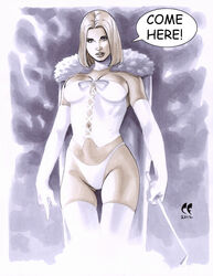 1girls 2012 blonde_hair breasts breasts_apart bustier cape chris_foulkes cleavage corset dominatrix emma_frost english_text evening_gloves female female_only femdom gloves hellfire_club highleg highleg_thong holding_riding_crop homo_superior long_gloves long_hair looking_at_viewer marvel marvel_comics mutant opera_gloves panties pointing riding_crop signature solo solo_female speech_bubble straight_hair telepath text thighhighs thong white_clothing white_queen x-men rating:Questionable score:53 user:wicket505