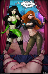 1boy 2girls aroma_sensei big_breasts big_penis bondage breasts cleavage cleavage_cutout collar comic curvy dialogue disney disney_channel english english_text erection female femdom gloves green_eyes hourglass_figure kim_possible kimberly_ann_possible large_breasts long_hair male malesub midriff multiple_girls older_female pale-skinned_female pale-skinned_male pale_skin penis red_hair ropes shego speech_bubble stomach straight_hair submissive_male text tied_up unseen_male_face villain voluptuous younger_male rating:Explicit score:454 user:ShadowPain