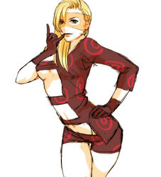 1girls blonde_hair booty_shorts clothed earrings female_only hand_on_hip jojo's_bizarre_adventure mask melone midriff nipples_visible_through_clothing posing rule_63 short_shorts skimpy smirk solo_female vento_aureo rating:Questionable score:19 user:deleted4534