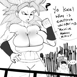 big_breasts black_eyes black_hair breasts caulifla dragon_ball dragon_ball_super female female_saiyan kale long_hair monochrome pseudocel saiyan spiky_hair universe_6/universe_7 universe_6_saiyan/universe_7_saiyan rating:Questionable score:83 user:Kaiokenx34