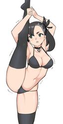 1girls babus_games black_bra black_hair black_panties bra choker cleavage clenched_teeth female female_only green_eyes low_res low_resolution marnie_(pokemon) nintendo oversplit panties pokemon pokemon_ss solo splits tagme thighhighs underwear vertical_splits rating:Questionable score:277 user:Mr5550101