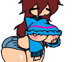 brown_hair female_only frisk huge_ass huge_breasts reddish_brown_hair reddish_hair the_absolute undertale video_game rating:Explicit score:206 user:The_absolute