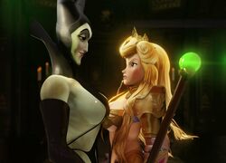 2girls 3d 3d_(artwork) armor aurora_(sleeping_beauty) bare_midriff big_breasts big_eyes bikini blonde_hair breast_frottage breast_to_breast breasts busty confrontation crisisbeat dawn_(princess_quest) disney disney_princess disney_villains face_to_face female female_only green_body green_skin large_breasts light-skinned_female light_skin maleficent mature mature_female princess princess_quest royalty side_view sideboob sleeping_beauty_(1959_film) smirk smirking sorceress staff tit_to_tit villain villainess witch rating:Explicit score:66 user:ShadowPain