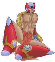  antitelevisa2008 capcom color gay half_naked long_hair mega_man mega_man_x skinny staring_at_viewer yaoi zero_(mega_man)  rating:explicit score: user:metalman009