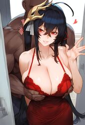  ai_generated azur_lane big_breasts dark-skinned_male interracial kaikoi taihou_(azur_lane)  rating:explicit score: user:amolaspollxs