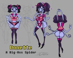 6_arms ass breasts cleavage erect_nipples female female_only high_heels lingerie muffet multi_arm multi_eye multi_limb spider_girl thewill thighhighs under(her)tail undertale undertale_fanfiction rating:Questionable score:104 user:twilight-jester