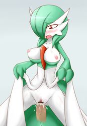 1girls blush breasts censored cum cum_inside dress dress_lift female female_gardevoir female_pokemon gardevoir green_hair hair_over_one_eyes inverted_nipples nintendo nipples open_mouth penis pokemon pokemon_rse pokephilia pussy red_eyes sex simple_background vaginal_penetration white_skin rating:Explicit score:53 user:bot